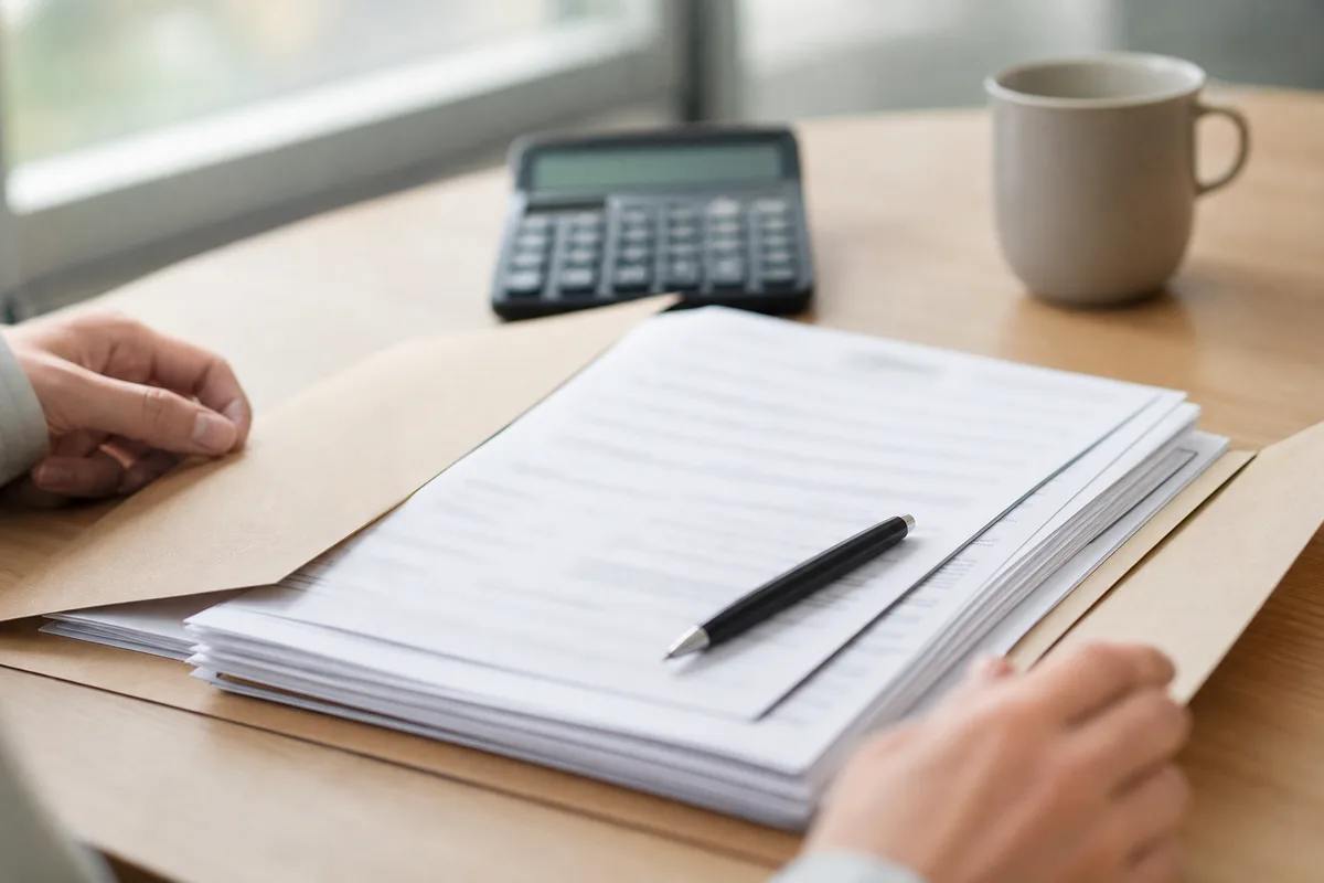 Dossier de subvention et devis fournisseur posés sur une table avec un stylo